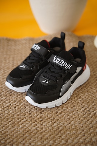Daxtors D0132 Cırtlı Çocuk Unisex Sneaker Spor Ayakkabı Siyah-beyaz