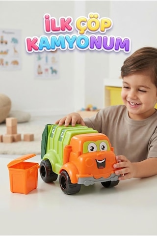 İlk Çöp Kamyonum Çocuklar İçin Geliştirici Ve Temizlik Oyuncakları Eğlenceli Ve Oyuncak Kamyon Çok Renkli