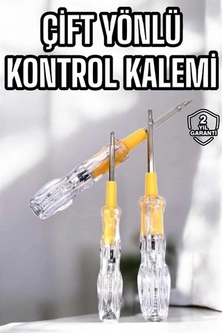 Ceylan Adam Çift Taraflı Elektrik Kontrol Kalemi Şeffaf Tornavida