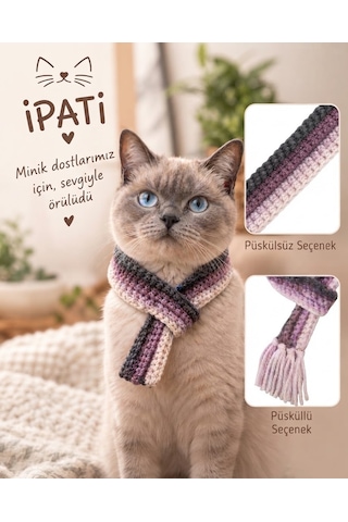 El Emeği Kedi Tasması Açık Lila