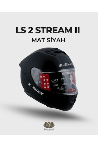 Ls 2 Stream 2 Mat Siyah Güneş Vizörlü Kapalı Kask