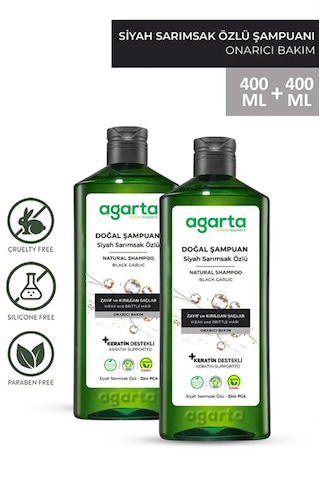 Agarta Saç Dökülmesine Karşı Siyah Sarımsaklı Şampuan 2 x 400 ML
