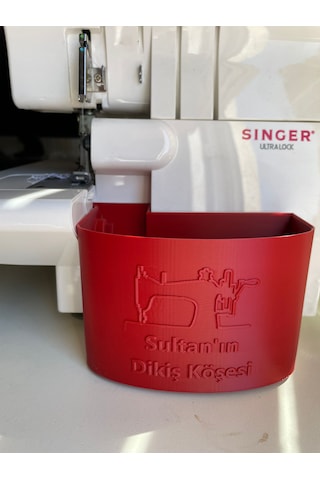 Singer Overlok Çöp Kutusu Fire Kabı Xl Kişiye Özel Kırmızı 14sh65