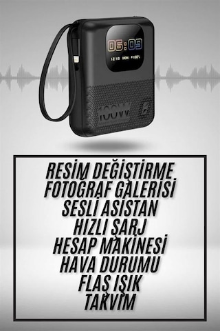 Akıllı Powerbank 10.000 Mah 4 Çıkışlı Taşınabilir Dijital Göstergeli renkli