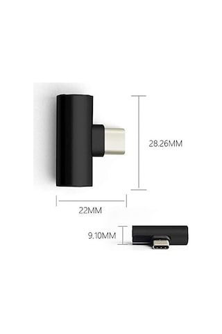 Cdg-cnv79 Type C + 3.5mm Stereo Dönüştürücü Çoklayıcı Siyah Adaptör