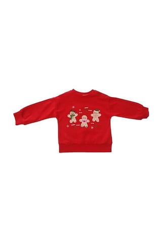 Çikoby Bebek Yılbaşı Temalı Sweatshirt-15303 Kırmızı