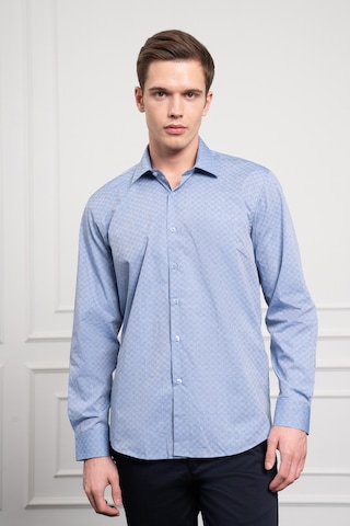 Morven Erkek Mavi Pamuk Trend Regular Fit Sert Yaka Gömlek 25mc004038300 Mavi Mavi