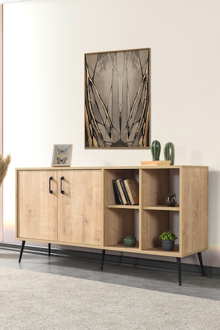 4608 Şile Metal Ayaklı Metal Kulplu 160 Cm Konsol - Yemek Odası Safir Safir