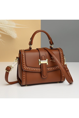 Kadınlar İçin Çantalar Yeni Kadın Çantaları Kadınlar İçin Moda Retro Perçin Kilitli Çapraz Çantalarsiyah Diğer