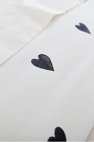 Heart Tek Kişilik Çarşafı Lastikli Kalpli Nevresim Takımı 001