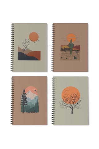 4'lü Spiralli Okul Defteri 60 Yaprak 4'lü Set - A5 Boy Çizgili 15