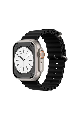 Newface Apple Watch Uyumlu 38mm Ocean Kordon - Siyah