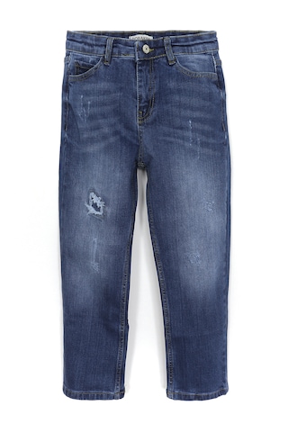 Erkek Çocuk Destroyed Jean Yırtık Kot Denim Pantolon Laci 2034 Lacivert