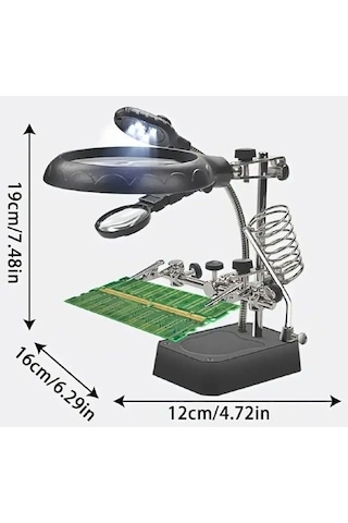 Mg16129-c Led Büyüteçli Havya Standı