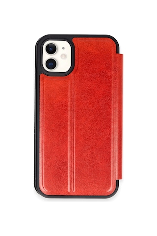 Newface Apple, Uyumlu iPhone 11 Kılıf Flip Cover Semeglbl - 60 - Kırmızı