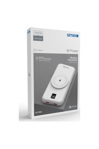 Simex S-33 10000 mAh 22.5W Powerbank Beyaz