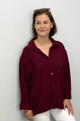 Mia Butik Kadın Bordo Ayrobin Gömlek Bordo