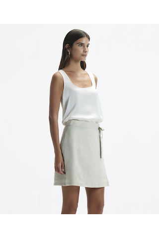 Yargıcı Kruvaze Kapama Düz Kesim Kısa Etek Ham Çok Renkli