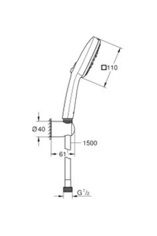 Grohe Tempesta Cube 110 El Duşu Seti 3 Fonksiyonlu Rain, Jet, Massage - 27588003 Krom