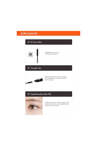 Missha 4D Mascara 4 Kat Dolgunluk Sağlayan Takma Kirpik Etkili Maskara