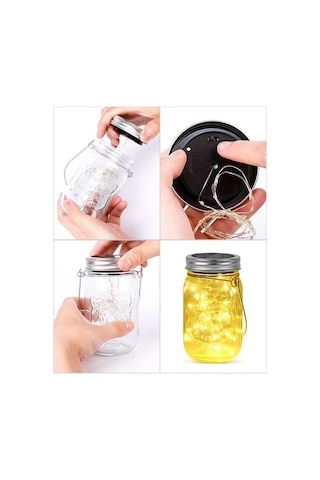Besthome1 Güneş Enerjili Dekoratif Mason Kavanoz Lambası - 2'li Set, Ip65 Su Geçirmez, 50.000 Saat Ömür