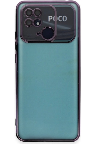 Xiaomi Redmi 10c Kılıf Razer Lensli Silikon - Mor