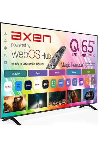 Axen AX65QMN252-0276 65" 165 Ekran UHD Webos Smart QLED TV