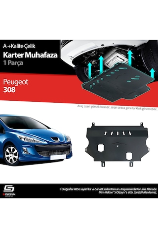 S-dizayn Peugeot 308 Çelik Karter Muhafaza 2007-2013 A+ Kalite