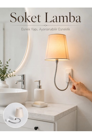 Kargo Soket Tipi Ayarlanabilir Başlıklı Dekoratif Gece Lambası Najmaddin Çok Renkli