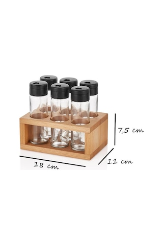 Lima 6lı Baharatlık Seti Ahşap Stantlı Baharat Takımı 6lı Set