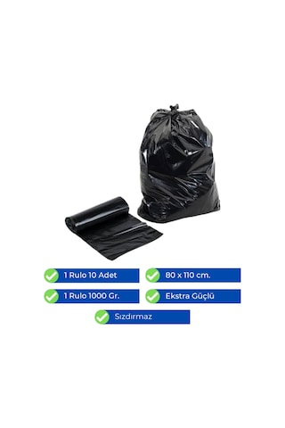 Newtechplast Endüstriyel Kalın Jumbo Çöp Torbası 1 KG x 10 Rulo