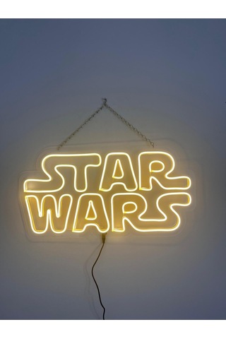 Star Wars Neon Tabela Neon Led Işıklı Tablo 70 X 40 Cm Renkli