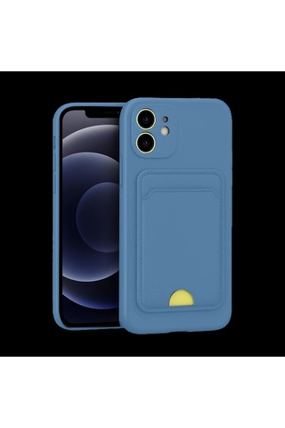 Apple İphone 11 Uyumlu Kılıf Kelvin Kartvizitli Silikon - Mavi