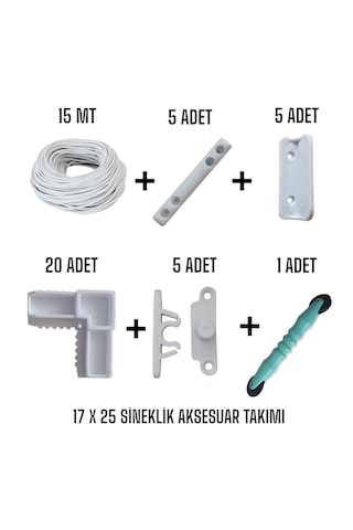 17x25 Sineklik Aksesuar Takımı Kolay Montaj, Dayanıklı Malzeme 17x25 Sineklik Aksesuar Takımı Kolay Montaj, Dayanıklı Malzeme