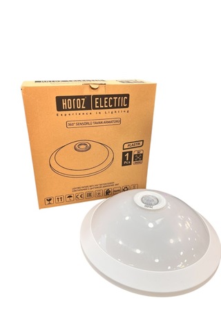 Uzmlight Horoz 400-020-143 Plastik 360 Sensörlü Tavan Armatürü Beyaz 2xe27 Beyaz Kasa Plastik-cam Gövde Beyaz
