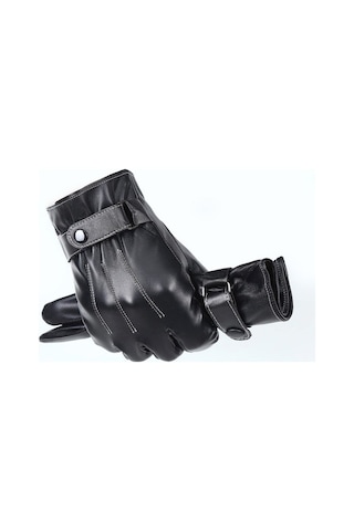 Erkek Suni Deri Eldiven Dokunmatik Ekran Uyumlu 1360 Siyah