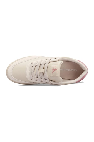 Calvin Klein Classic Cupsole Low Leather Womens Sneaker Hakiki Deri Kadın Günlük Spor Ayakkabı Bej Bej