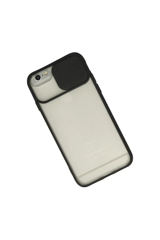 Newface Apple Apple iPhone Uyumlu  6 Plus Kılıf Palm Buzlu Kamera Sürgülü Silikon - Siyah