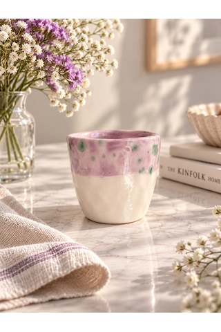 Dokulu Espresso Fincanı Yeşil - Mor