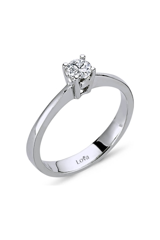 Lova E Renk 0,23 Karat Pırlanta Tektaş Yüzük - 1060035