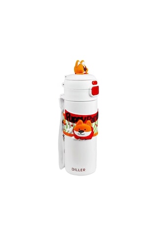 Diller Vagonlife Dıller Çelik Pipetli/pipetsiz Kullanım Silikon Tutmaçlı El Askılı Matara/termos D9231 480ml Beyaz