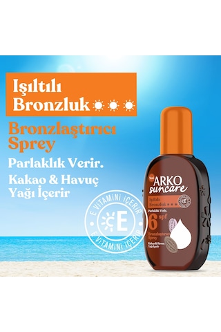 Arko Suncare Bronzlaştırıcı Güneş Yağı Sprey SPF6 220 ML