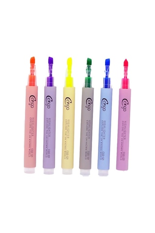 Cengo Fosforlu Kalem 6lı Set Çok Renkli