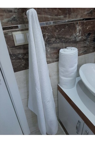 Otel Banyo Havlusu Büyük Boy Beyaz 90x145 Cm 6 Ad Beyaz