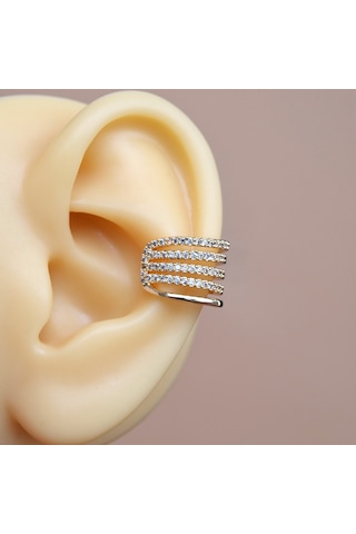 Çoklu Earcuff Gold Renkli Sıkıştırmalı Kıkırdak Küpesi Renkli