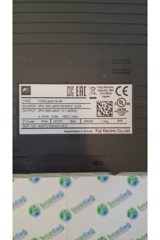 Fuji Fvr-micro Fvr2.2as1s-4e 2.2kw Sürücü 1.5/2.2 Kw 4/6 A 3 Phase Drıver
