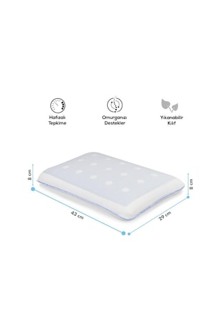 Viscofoam Terletmeyen Hava Kanallı Ortopedik Bebek Yastığı Jelli Hava Kanallı Visco Bebek Yastığı