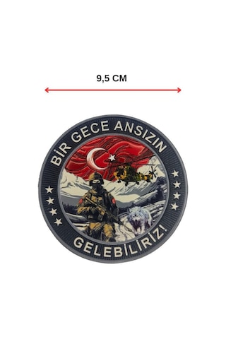Single Sword Bir Gece Ansızın Gelebiliriz Plastik Arma Patch 9,5 Cm, Arkası Cırtlı Diğer