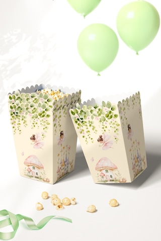 Orman Perileri Ve Sevimli Evleri Temalı Doğum Günü Konsepti Süsleme Seti , Cupcake Süsü Flama Etiket Dijital Baskı