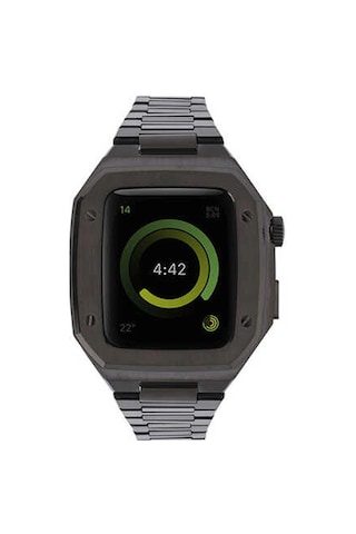 Apple Watch Uyumlu,44mm Metal Petek Kasalı Kordon - Siyah